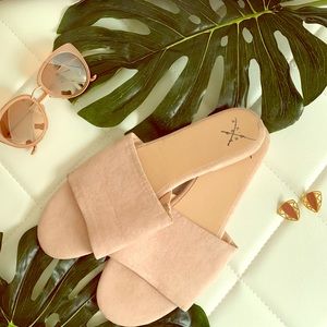 Baby pink slide sandals